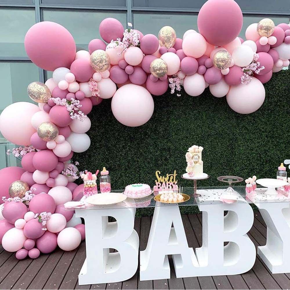 Baby Pink Balloons Garland Arch Kit Birthday Wedding Baby Shower Anniversary Party Decoration