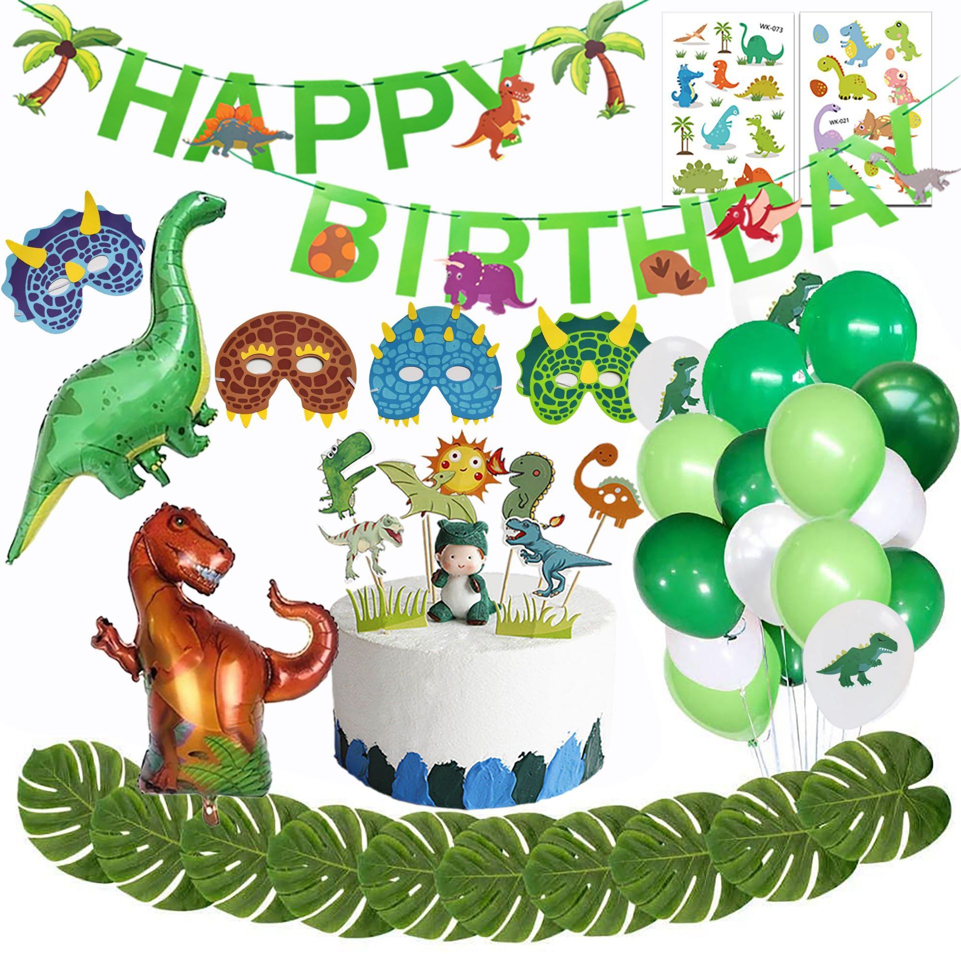 Balloons Dinosaur Dino Party Decoration balloons globos dinosaurio Set for kids Birthday Party baby 